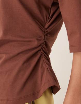 Asos Design Cinched Tee With Shoulder Pads