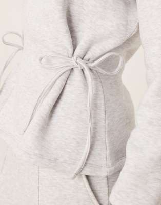Asos Design Cinched Tie Sides Sweater In Gray