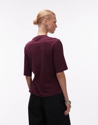 Asos Design Cinched Tie Sides T-shirt In Purple