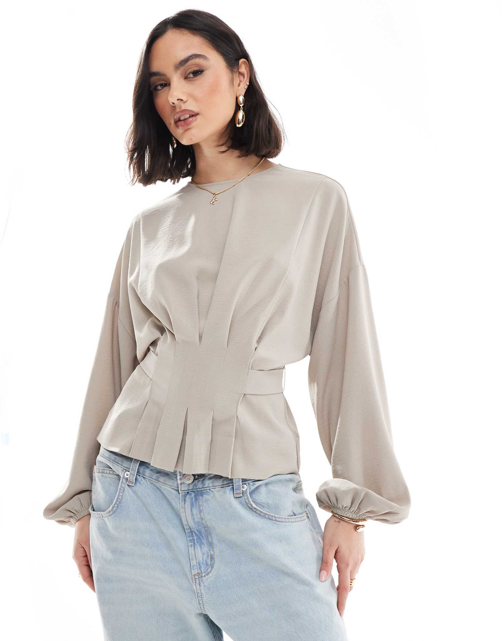 ДИЗАЙНЕРСКАЯ блузка ASOS с завышенной талией и завязками на спине из камня