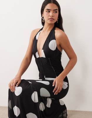 Asos Design Cinched Waist Corset Detail Maxi Dress With Fishtail Hem In Black