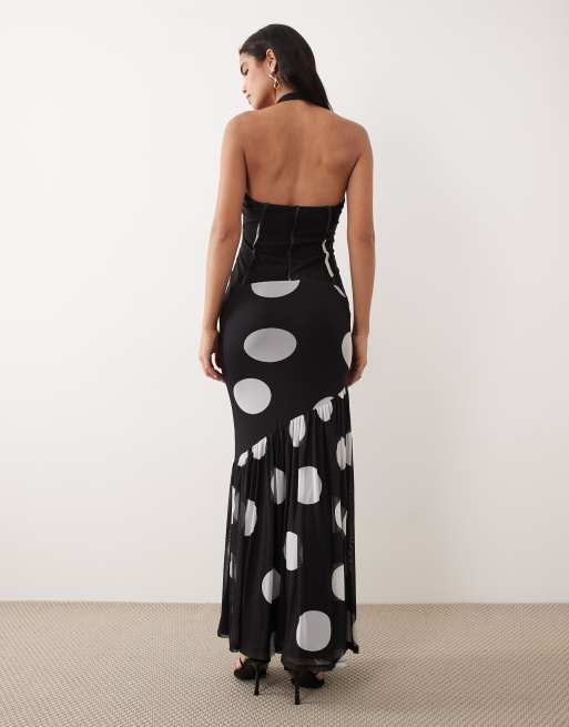 knee length dresses for ladies Square Neck Ruched Corset Fishtail Evening Maxi Dress main image 0