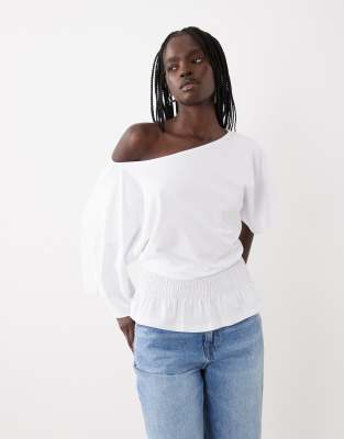 Asos Design Cinched Waist Detail T-shirt White