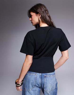 Asos Design Cinched Waist Gathered T-shirt