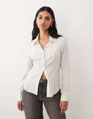 Asos Design Cinched Waist Shirt In White