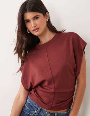 Asos Design Cinched Waist T-shirt In Red