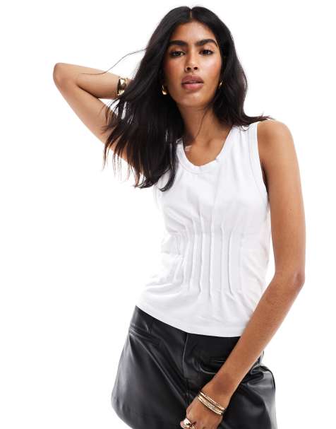 ASOS DESIGN cinched waist vest in white - view 1