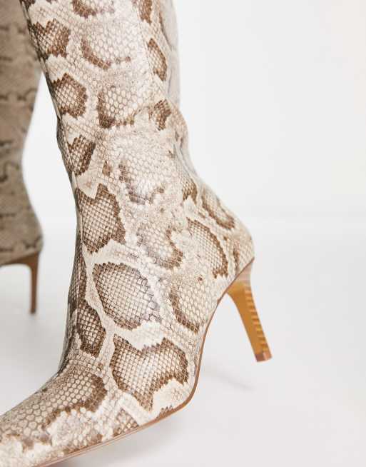 Snakeskin high 2024 heel boots