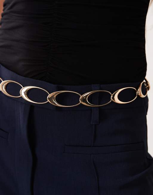 ASOS DESIGN - Cintura a catenina con maglie ovali tonalità oro, 2 di 3
