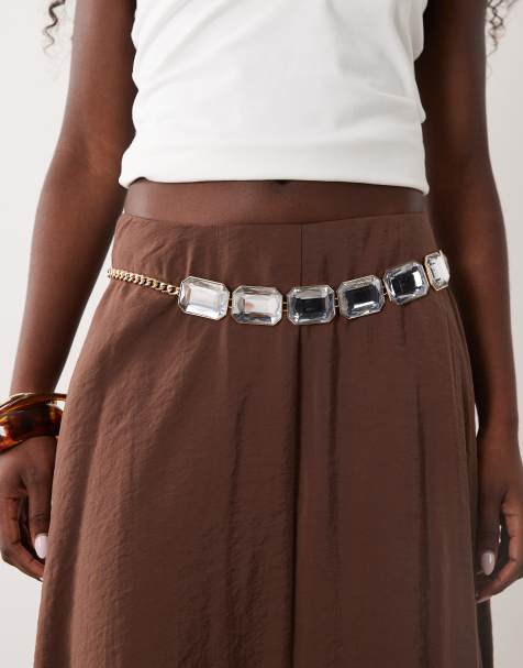 ASOS DESIGN - Cintura con catenina di strass - view 1