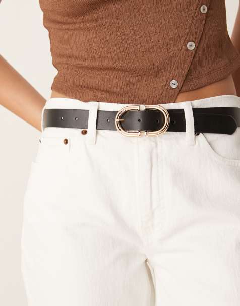 ASOS DESIGN - Cintura da jeans per vita e fianchi nera con dettagli in metallo tonalità oro - view 1