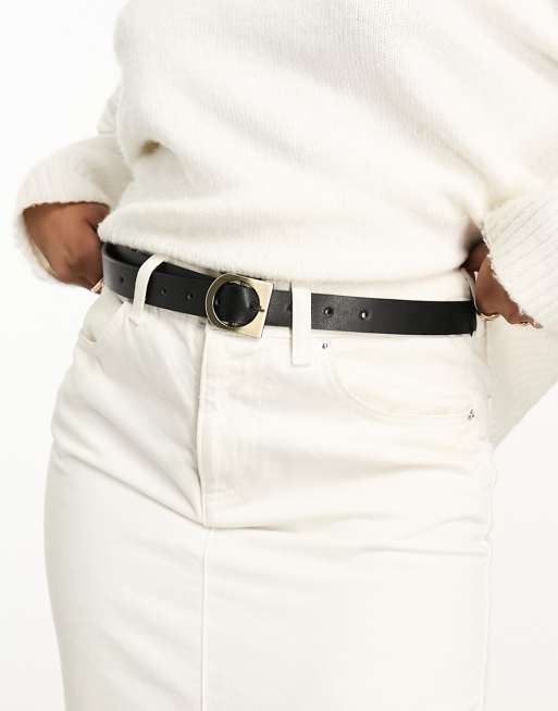 ASOS DESIGN - Cintura da jeans skinny per vita e fianchi con fibbia astratta 