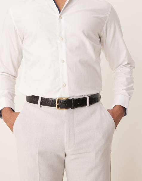 ASOS DESIGN - Cintura elegante in pelle sintetica nera effetto coccodrillo - view 1