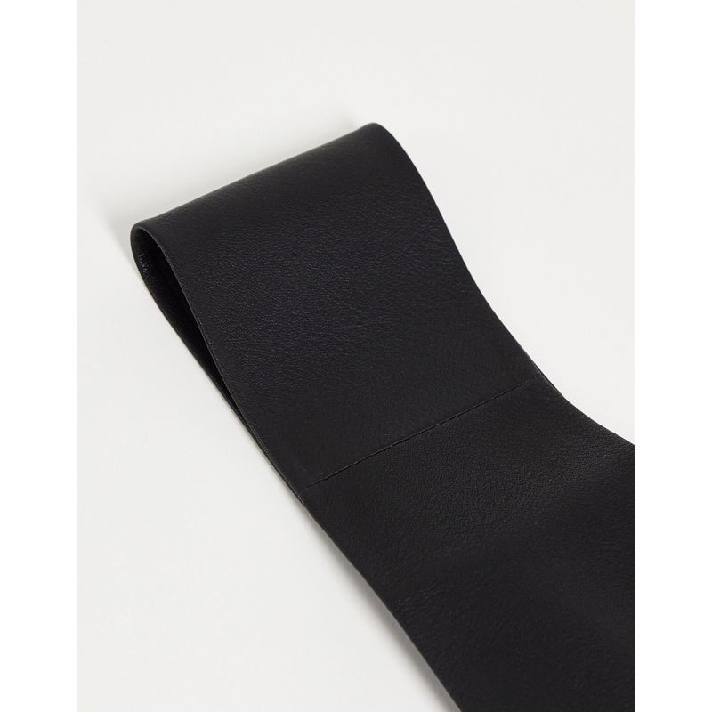 Cinture yS1n5 DESIGN - Cintura in pelle ampia per vita nera con fibbia rivestita