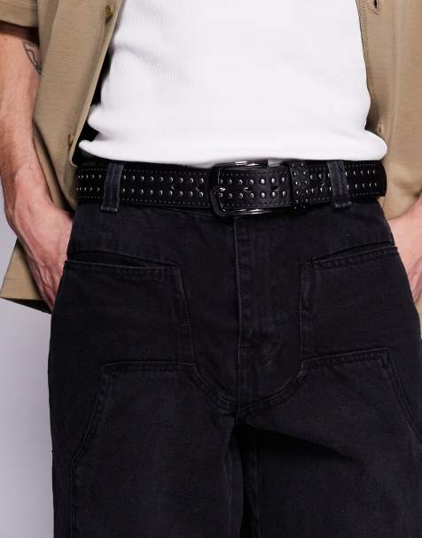 ASOS DESIGN - Cintura nera con borchie - view 1