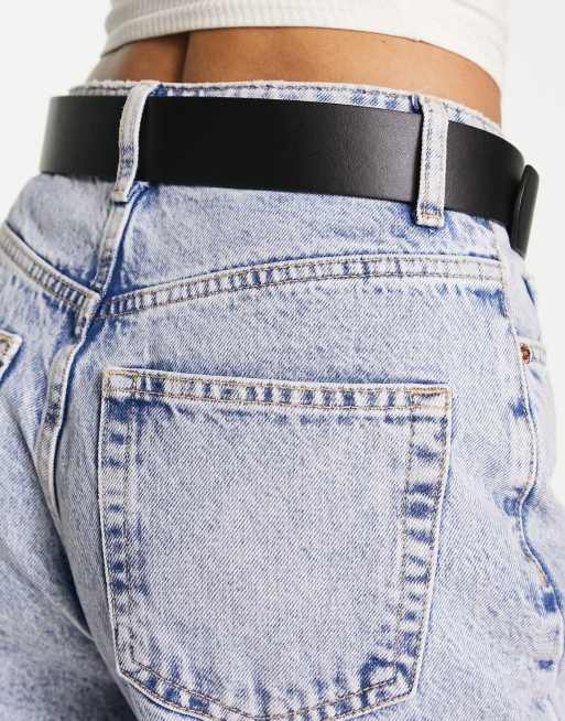 ASOS DESIGN - Cintura nera con fibbia spessa color oro, 2 di 4