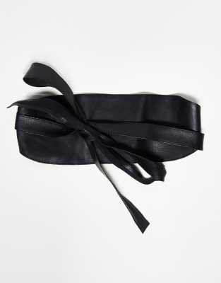 GLAMEXX24 Cintura da donna in pelle sintetica, cintura obi larga, classica avvolgente cintura obi