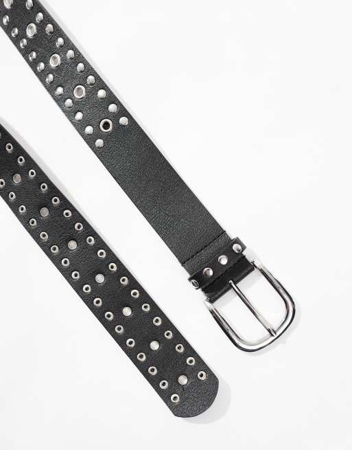 ASOS DESIGN - Cintura per jeans per vita e fianchi nera con borchie, 3 di 4