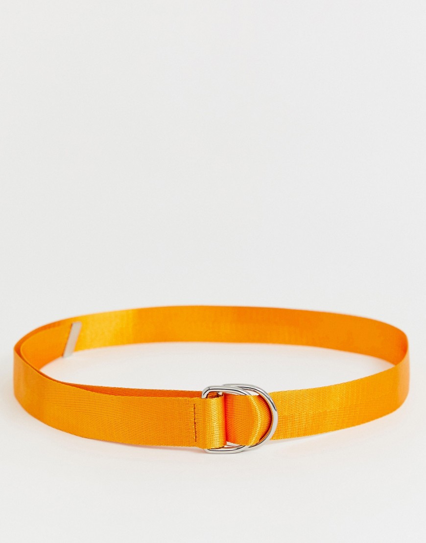 ASOS DESIGN - Cintura per vita e fianchi fluo con anelli a D-Arancione