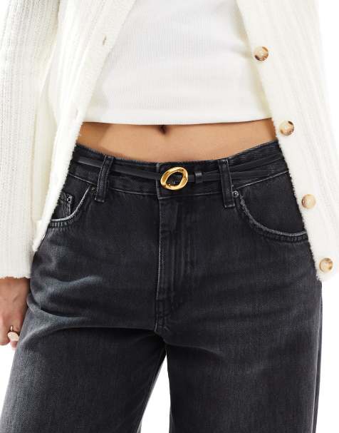 ASOS DESIGN - Cintura skinny per vita e fianchi nera con fibbia stile catenina - view 1