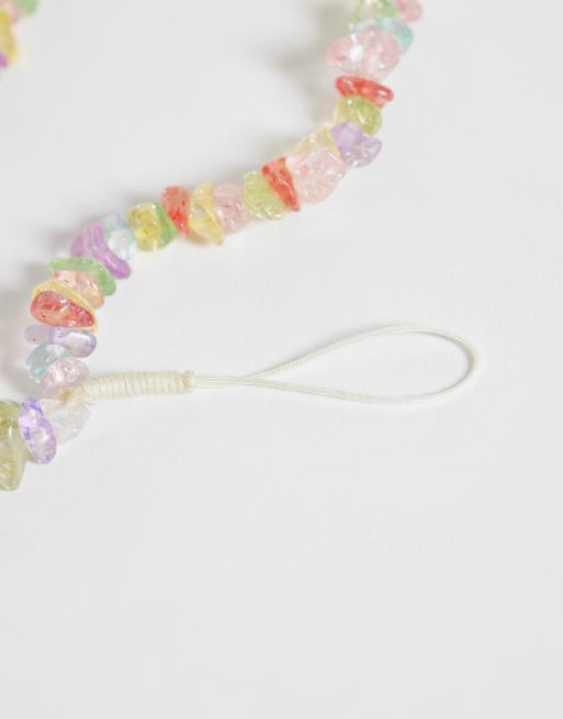 ASOS DESIGN - Cinturino per telefono con pietre semipreziose color pastello, 3 di 3