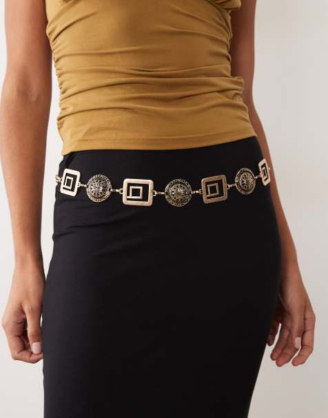 ASOS DESIGN - cinturón de cadena con moneda de inspiración antigua - view 1