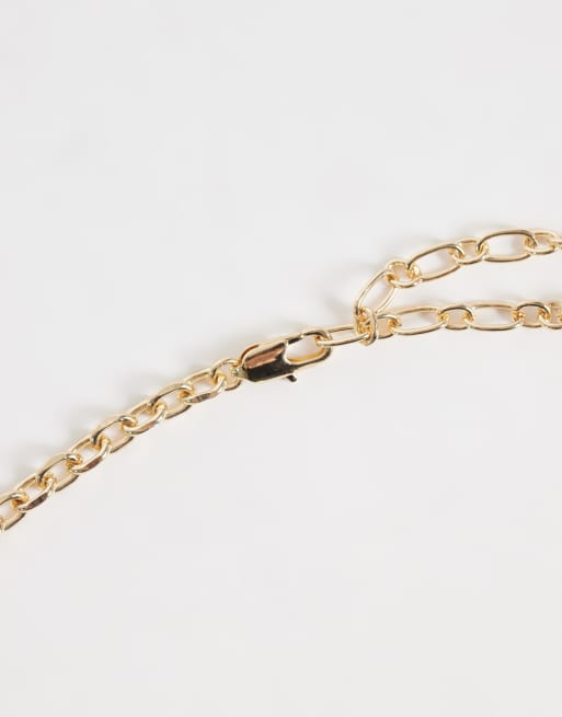 ASOS DESIGN - cinturón de cadena con piedras de resina para cintura y cadera en dorado, 2 de 3