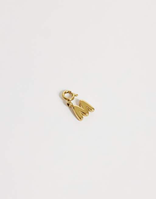 ASOS DESIGN ciondolo M intercambiabile in acciaio inossidabile impermeabile color oro, 4 di 4