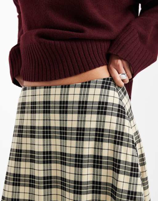 ASOS DESIGN circle maxi skirt in brushed check, 5 of 5
