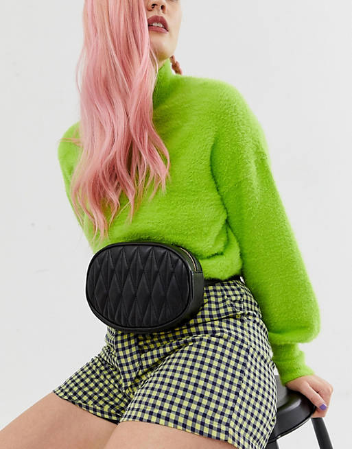 ASOS DESIGN circle quilted fanny pack