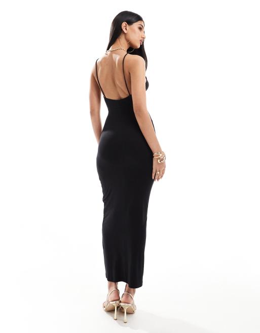 knee length dresses for ladies ASOS DESIGN Tall Washed Multi Strap Cut Out Midi Dress In Orange