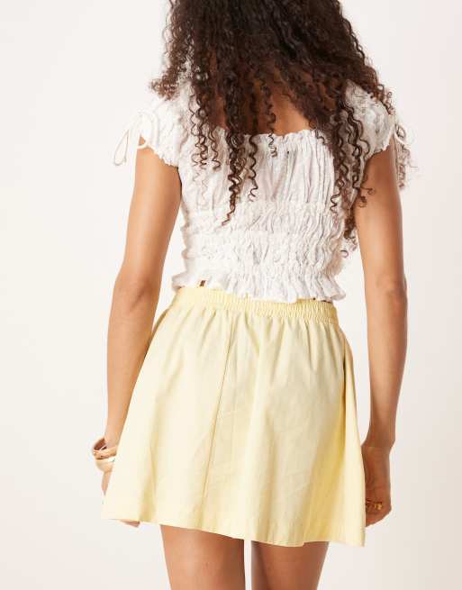 ASOS DESIGN circle volume mini skirt in buttermilk, 2 of 5