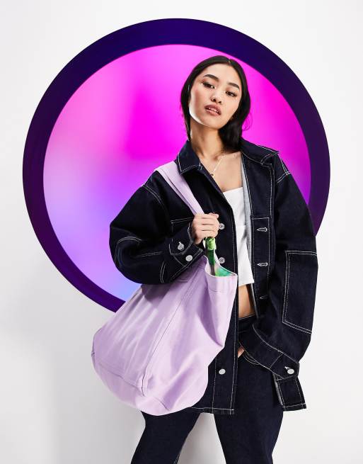 ASOS DESIGN – Circular Design – Abstrakt blommig toteväska i bomull med vändbar design