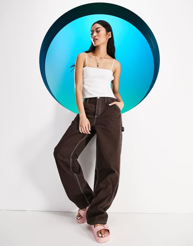 ASOS DESIGN Circular Design cargo pants in chocolate