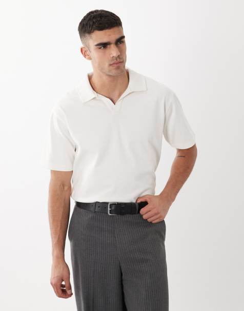 ASOS DESIGN – Circular Design Collection – Bardzo gruba, luźna koszulka polo w kolorze neutralnym - view 1