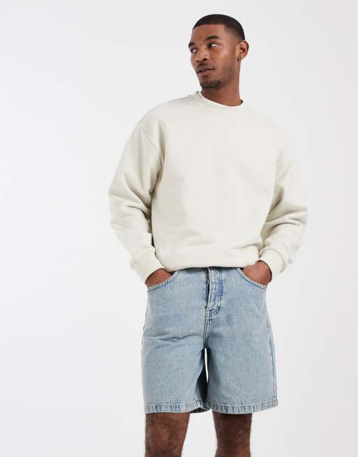 ASOS DESIGN - Circular Design Collection - Bermuda en jean - Bleu vintage délavé