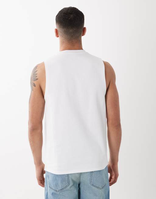 ASOS DESIGN – Circular Design Collection – Biały top bez rękawów o bardzo regularnym kroju, 3 z 5
