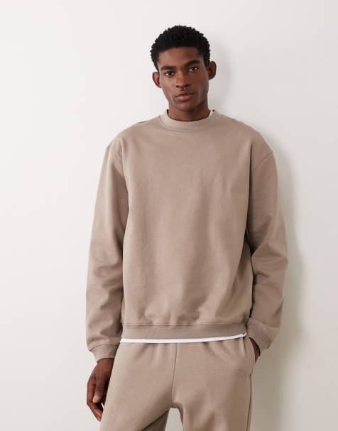 ASOS DESIGN – Circular Design Collection – Brun, kraftig sweatshirt i oversized fit, 400gsm - view 1