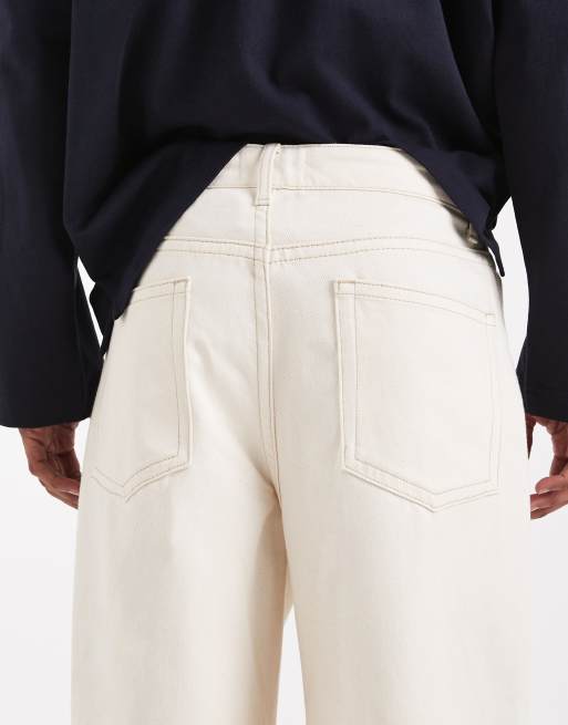ASOS DESIGN Circular Design Collection ciężkie luźne jeansy w kolorze ecru, 4 z 5