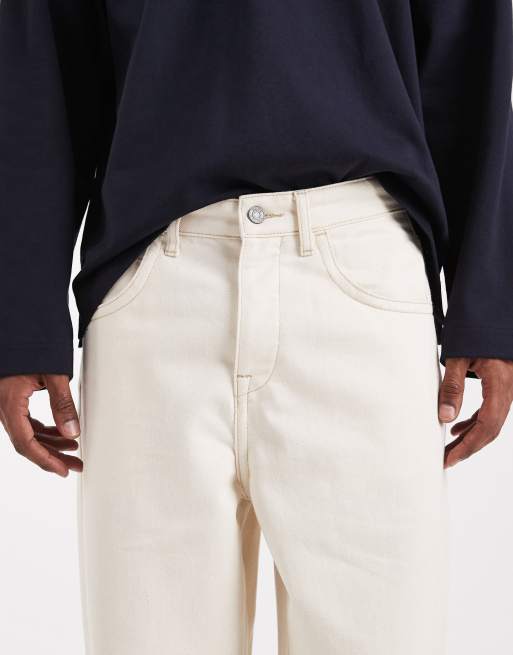 ASOS DESIGN Circular Design Collection ciężkie luźne jeansy w kolorze ecru, 5 z 5