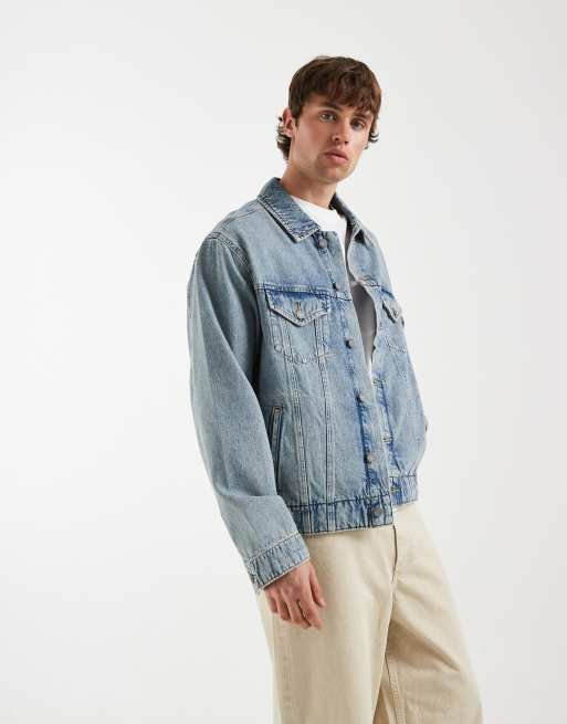 ASOS DESIGN Circular Design Collection co-ord denim trucker jacket in vintage wash blue
