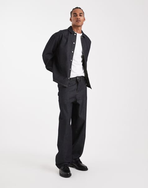 ASOS DESIGN Circular Design Collection co-ord heavyweight loose straight jeans in indigo  - view 1