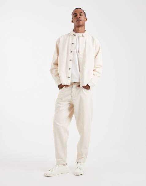 ASOS DESIGN Circular Design Collection co-ord relaxed tapered jeans in ecru