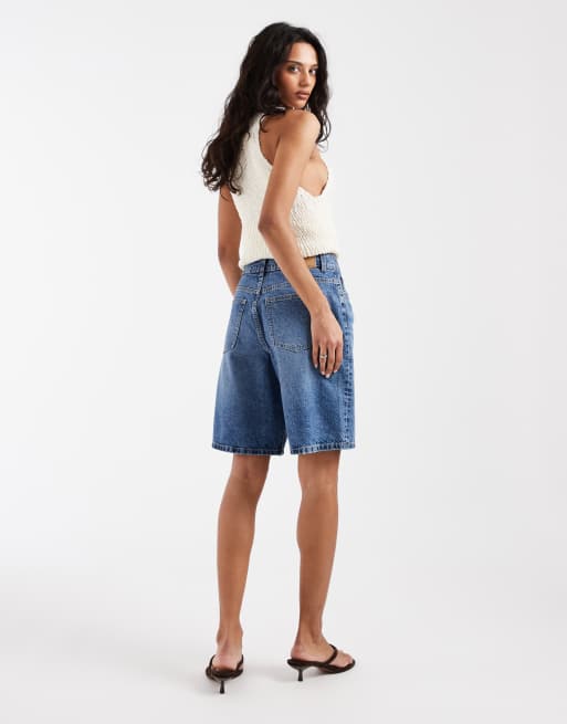 ASOS Design Circular Design Collection denim bermuda short in mid blue, 2 of 5