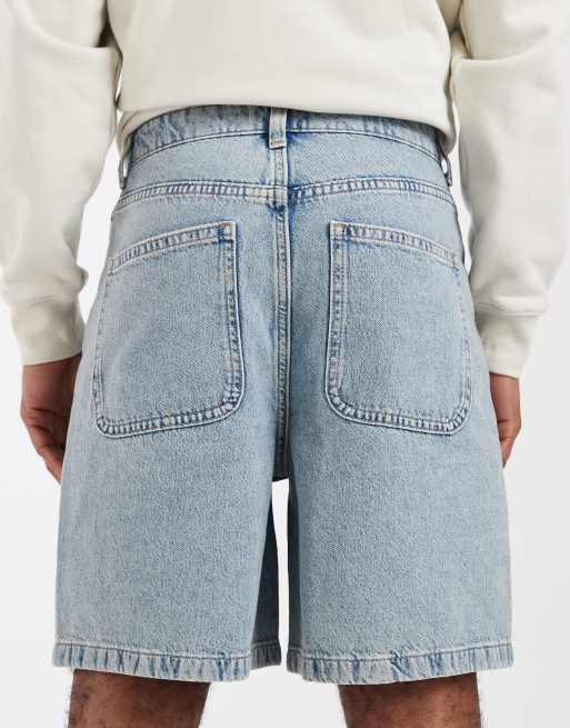 ASOS DESIGN - Circular Design Collection - Denim jort in blauw met vintage wassing, 4 van 5