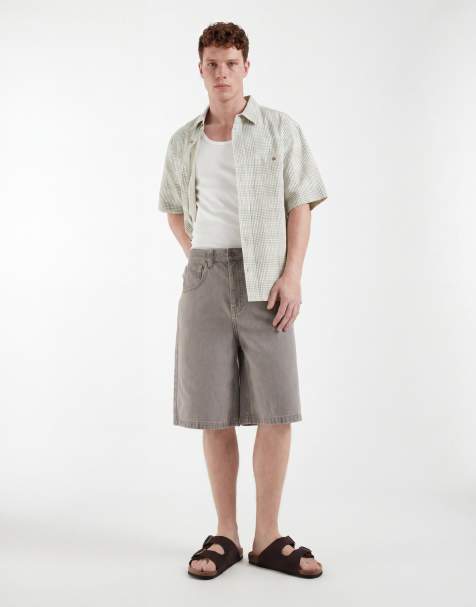 ASOS DESIGN - Circular Design Collection - Denim jort in grijs met lichte wassing - view 1