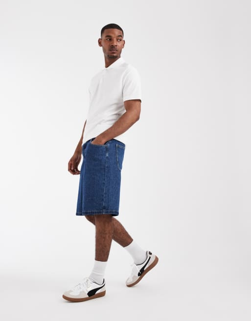 ASOS DESIGN - Circular Design Collection - Denim jort in mid-wash blauw, 2 van 5