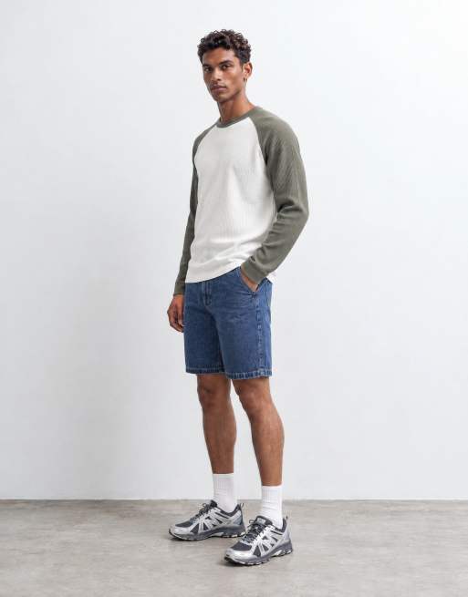 ASOS DESIGN Circular Design Collection denim jorts in mid wash blue, 6 of 10
