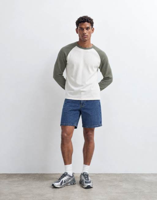 ASOS DESIGN Circular Design Collection denim jorts in mid wash blue, 7 of 10