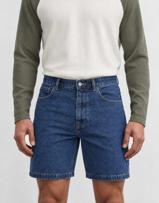ASOS DESIGN Circular Design Collection denim jorts in mid wash blue, 8 of 10